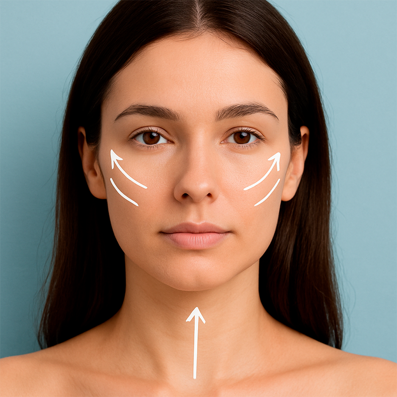 Temporal lifting o levantamiento de tercio medio facial.